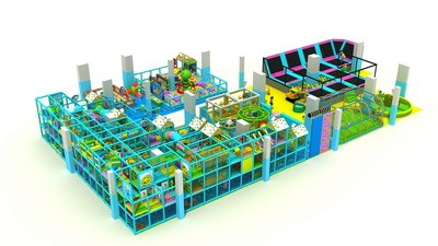 Fábrica al por mayor comercial divertido equipo de juegos infantiles interiores con trampolín parque KP-160722